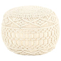Makramee Sitzpuff Handgefertigt 45x30 cm Baumwolle