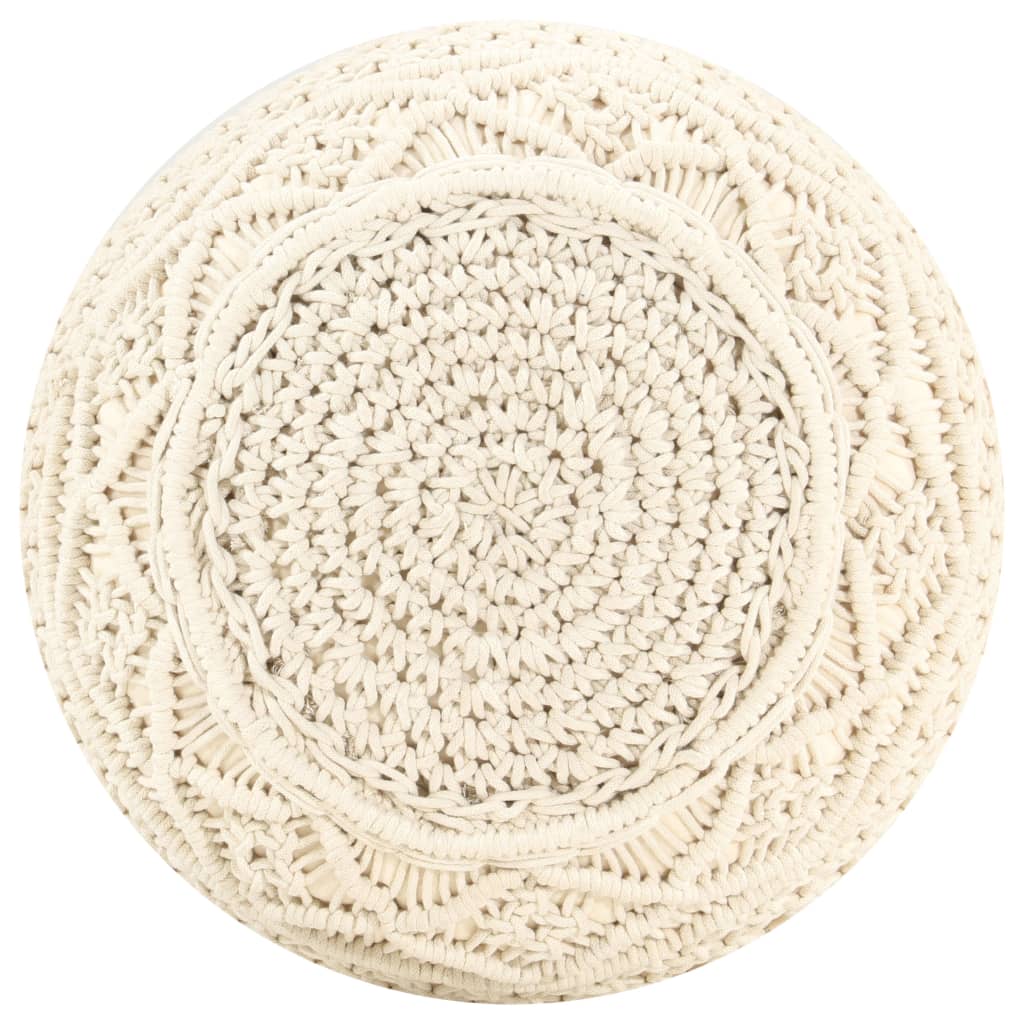 Makramee Sitzpuff Handgefertigt 45x30 cm Baumwolle