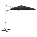 Ampelschirm mit LED-Beleuchtung 300 cm Schwarz