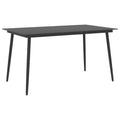 Garten-Esstisch Schwarz 150x90x74 cm Stahl und Glas
