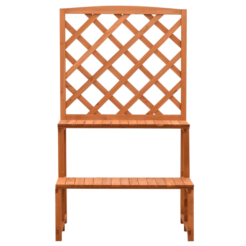 Blumentreppe mit Rankgitter Orange 70x42x120cm Massivholz Tanne