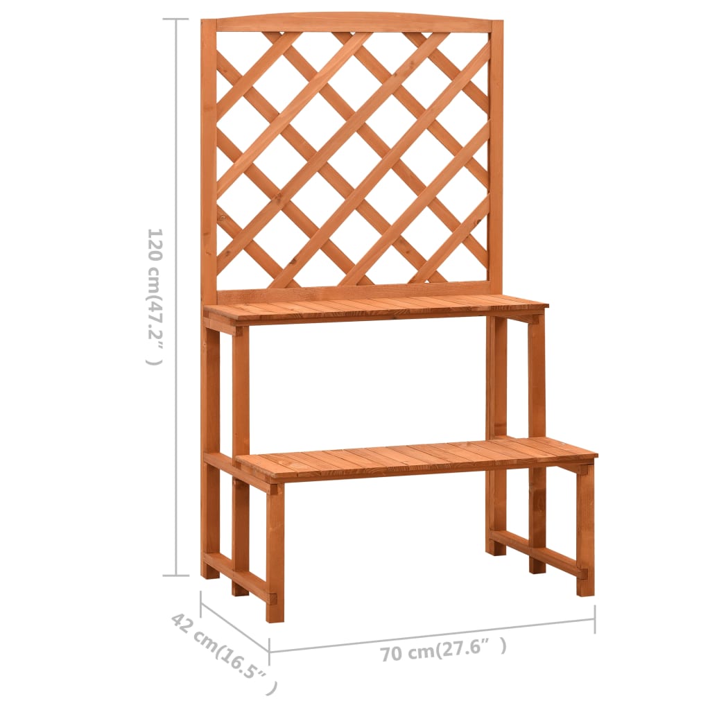 Blumentreppe mit Rankgitter Orange 70x42x120cm Massivholz Tanne