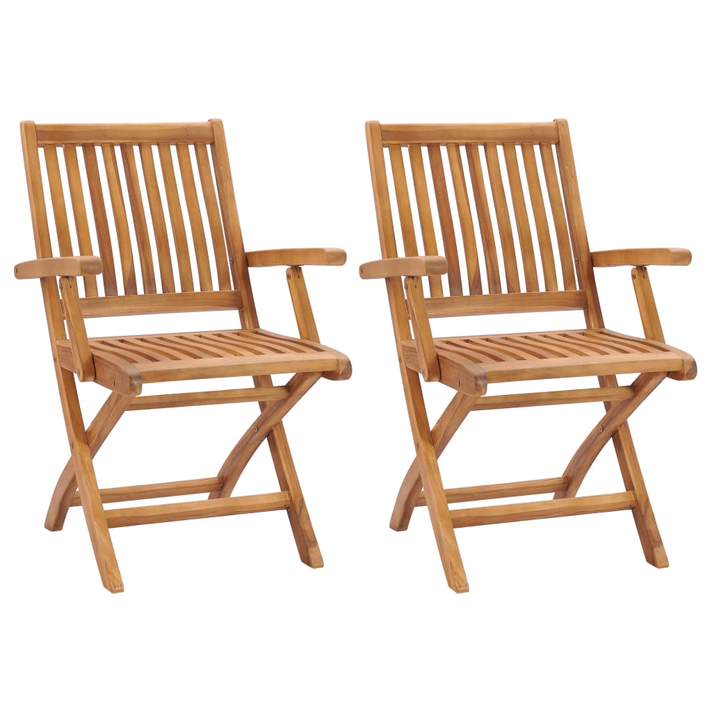 Klappbare Gartenstühle 2 Stk. Massivholz Teak