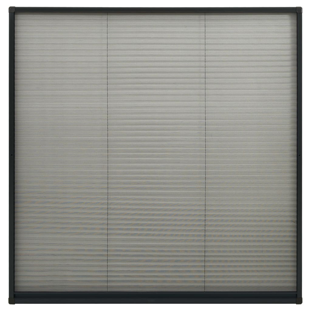 Insektenschutz-Plissee für Fenster Alu Anthrazit 120x120 cm