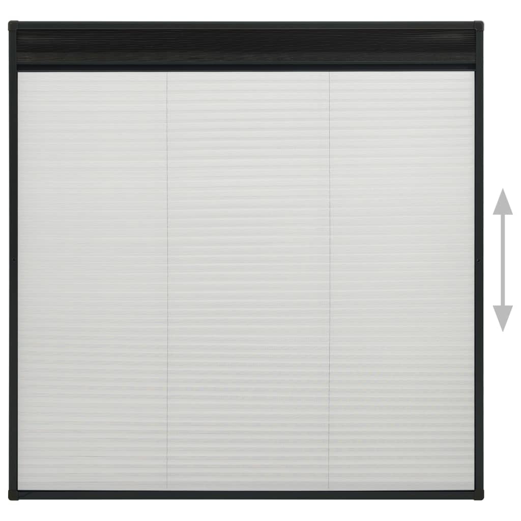 Insektenschutz-Plissee für Fenster Alu Anthrazit 120x120 cm