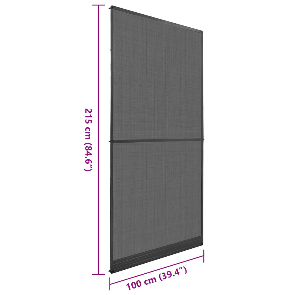 Schwenk-Insektenscreen Anthrazit und Schwarz 100 x 215 cm