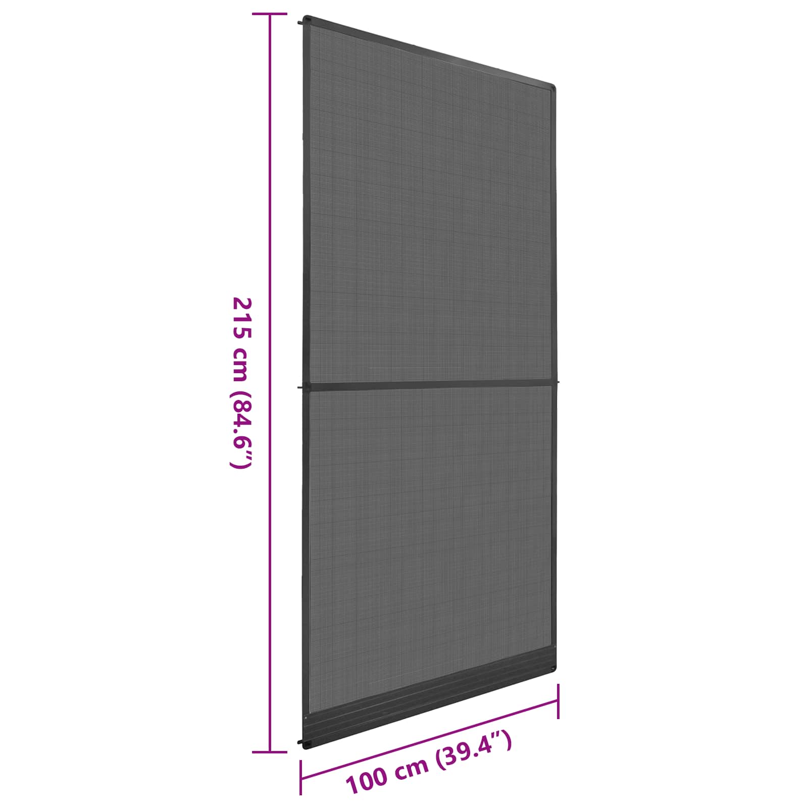 Schwenk-Insektenscreen Anthrazit und Schwarz 100 x 215 cm
