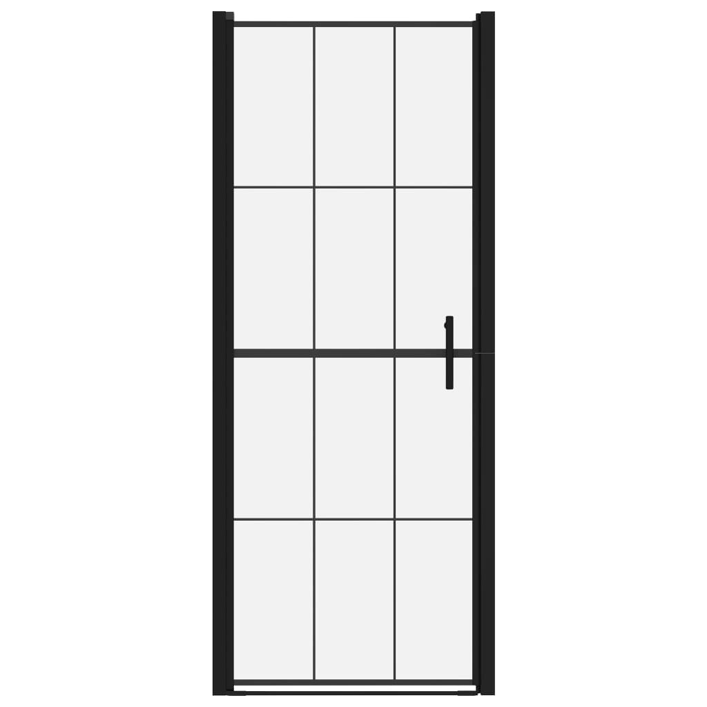 Duschtür Hartglas 81x195 cm Schwarz