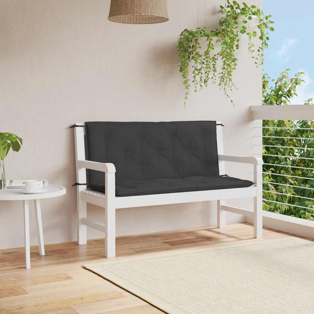 Gartenbank-Auflage Schwarz 120x(50+50)x7 cm Oxford-Gewebe