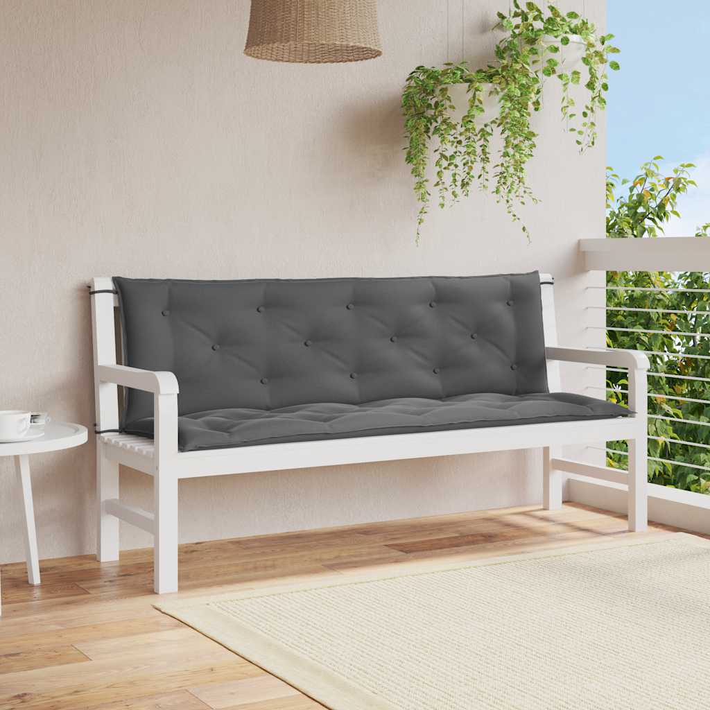 Gartenbank-Auflage Anthrazit 150x(50+50)x7 cm Oxford-Gewebe