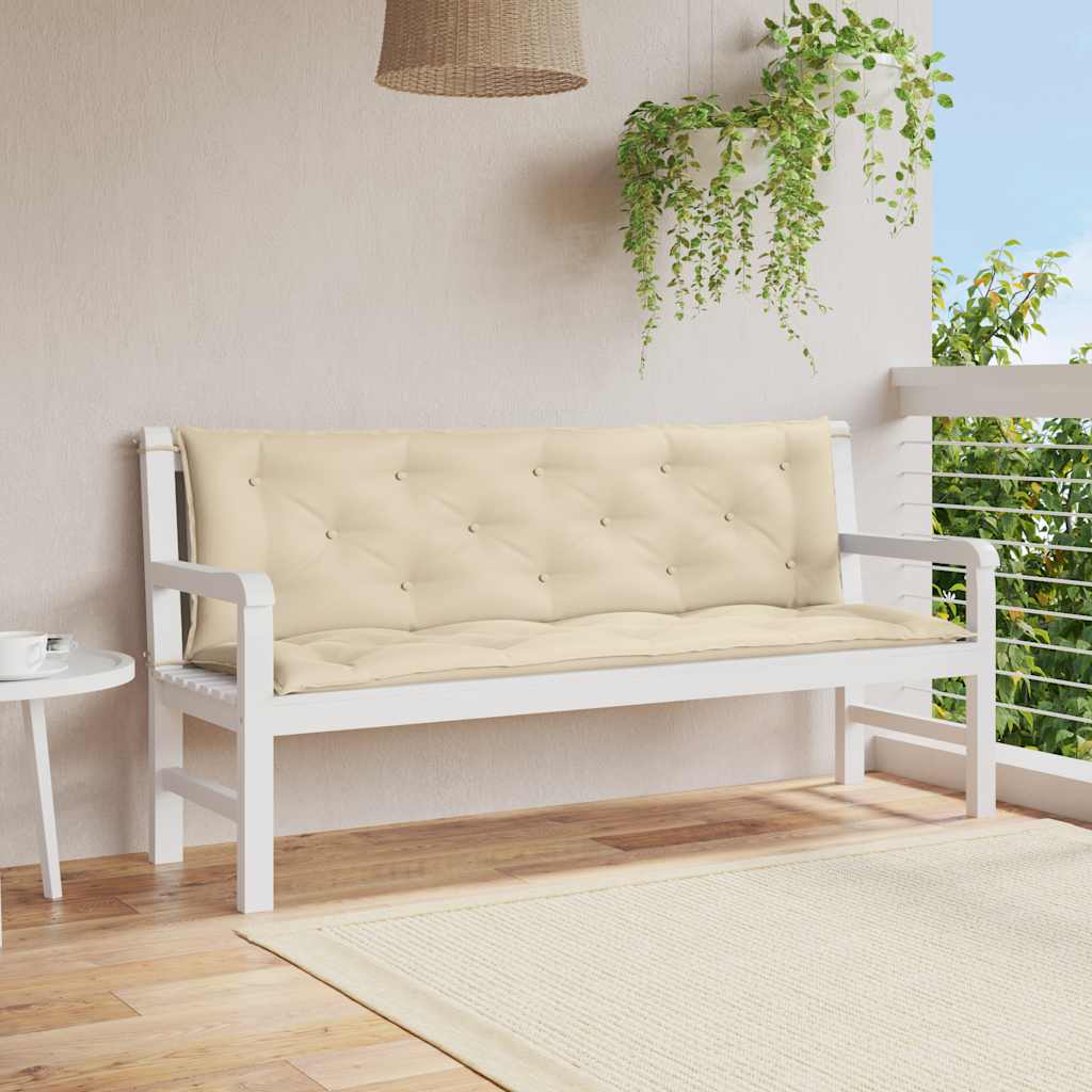 Gartenbank-Auflage Beige 150x(50+50)x7 cm Oxford-Gewebe