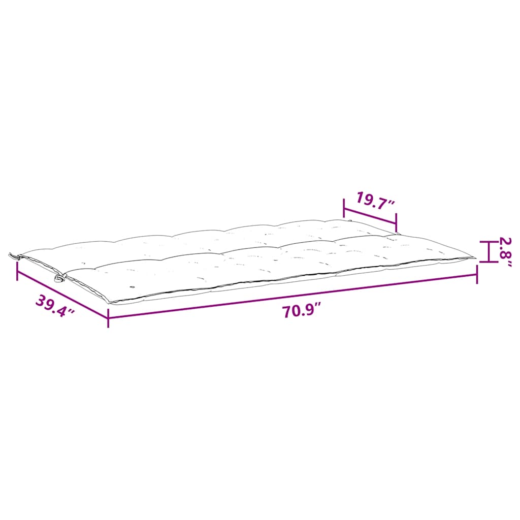Gartenbank-Auflage Weinrot 180x(50+50)x7 cm Oxford-Gewebe