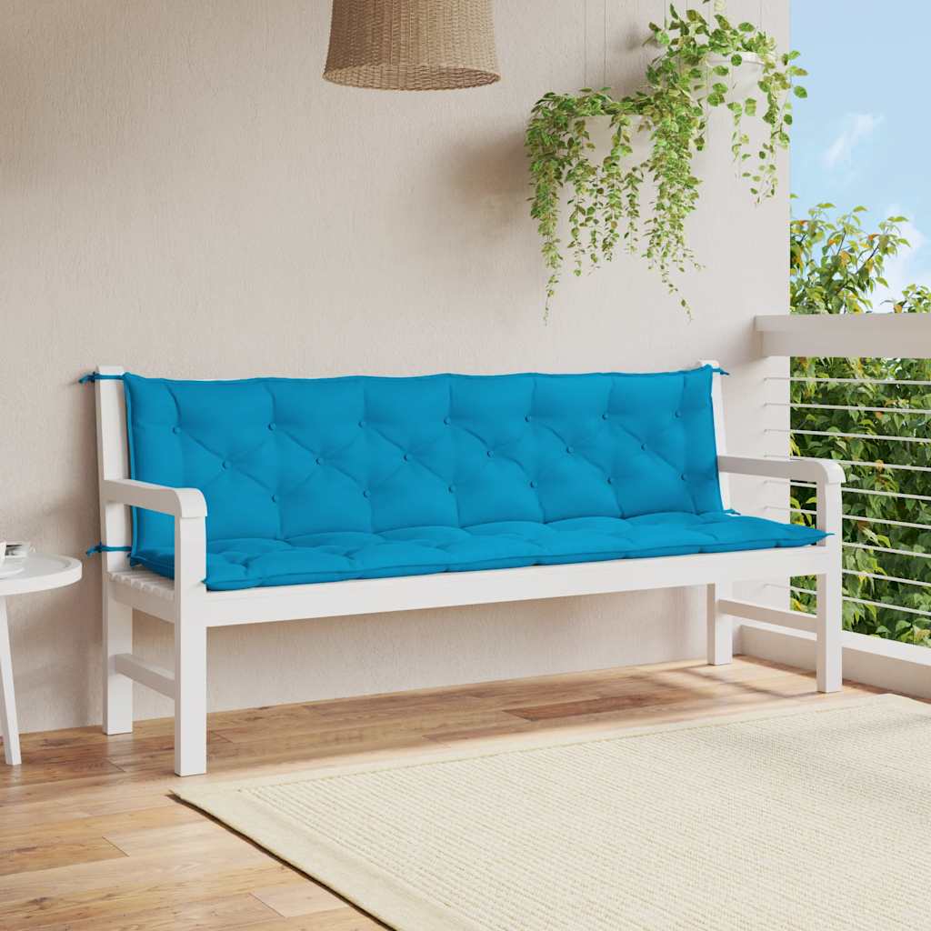 Gartenbank-Auflage Hellblau 200x(50+50)x7 cm Oxford-Gewebe