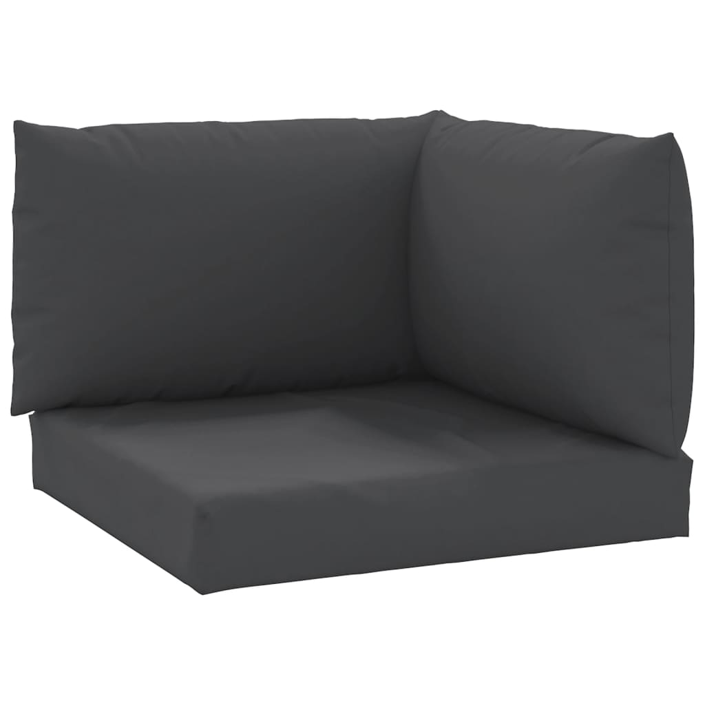 Palettenkissen 3-tlg. Schwarz Oxford-Gewebe