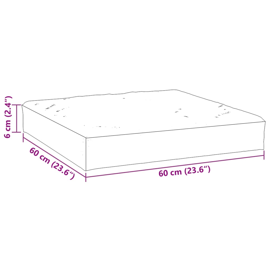 Palettenkissen Schwarz 60x60x6 cm Oxford-Gewebe