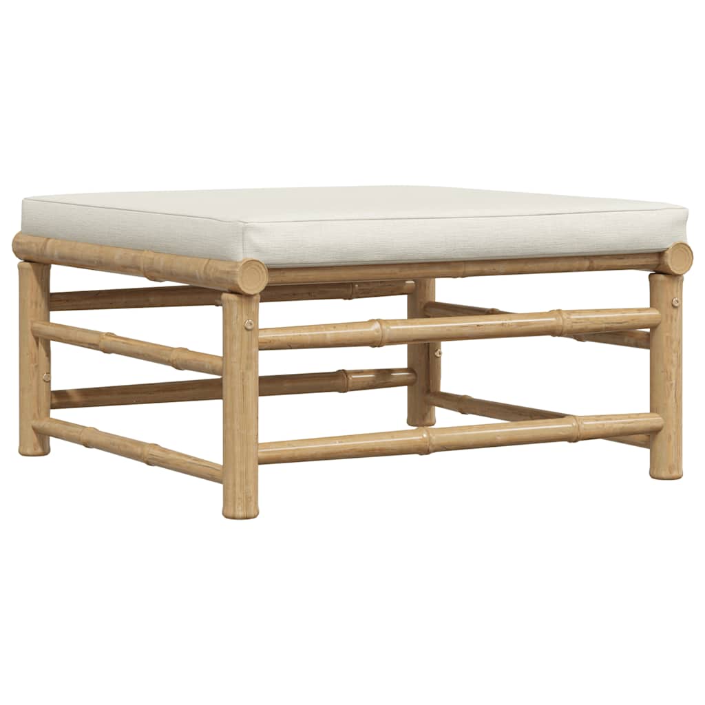 3-tlg. Garten-Lounge-Set mit Kissen Bambus