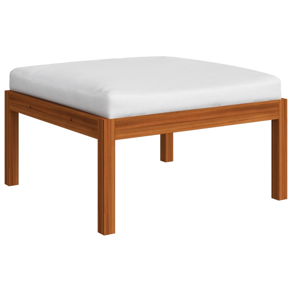 6-tlg. Garten-Lounge-Set mit Kissen Cremefarbenes Holz Akazie & Seil
