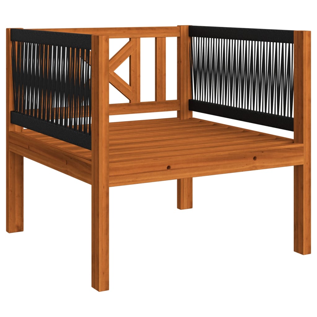 6-tlg. Garten-Lounge-Set mit Kissen Cremefarbenes Holz Akazie & Seil