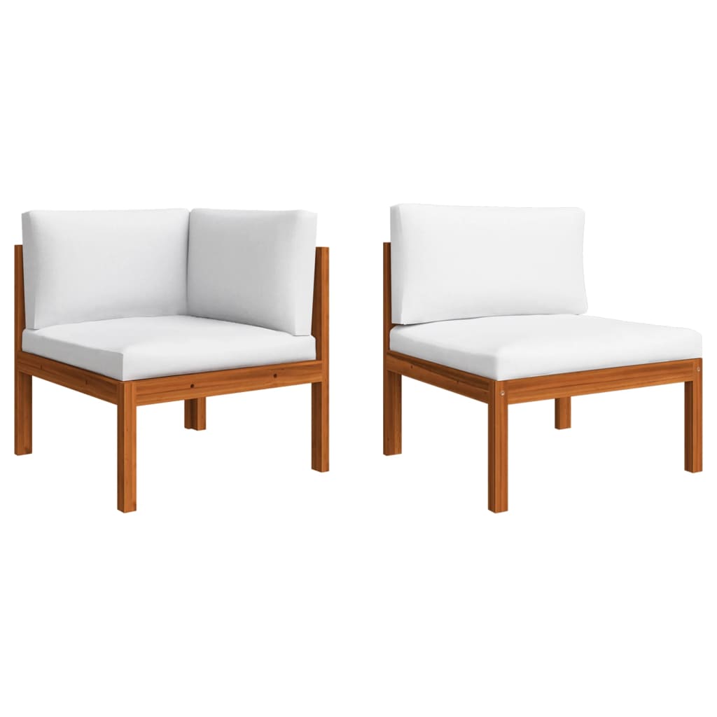 4-Sitzer-Gartensofa mit Kissen Holz Akazie & Seil