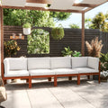 4-Sitzer-Gartensofa mit Kissen Holz Akazie & Seil