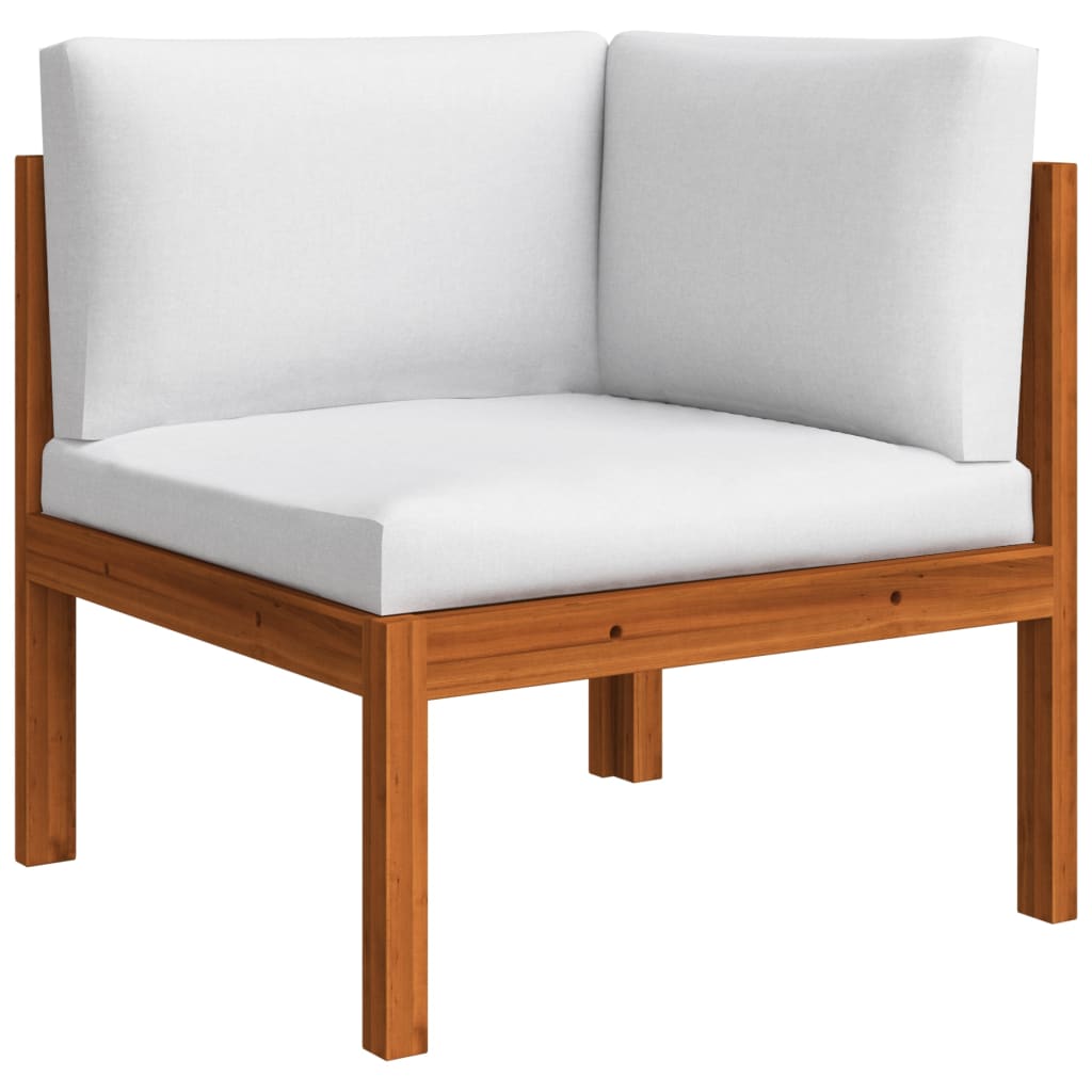 12-tlg. Garten-Lounge-Set mit Kissen Cremefarbenes Holz Akazie & Seil