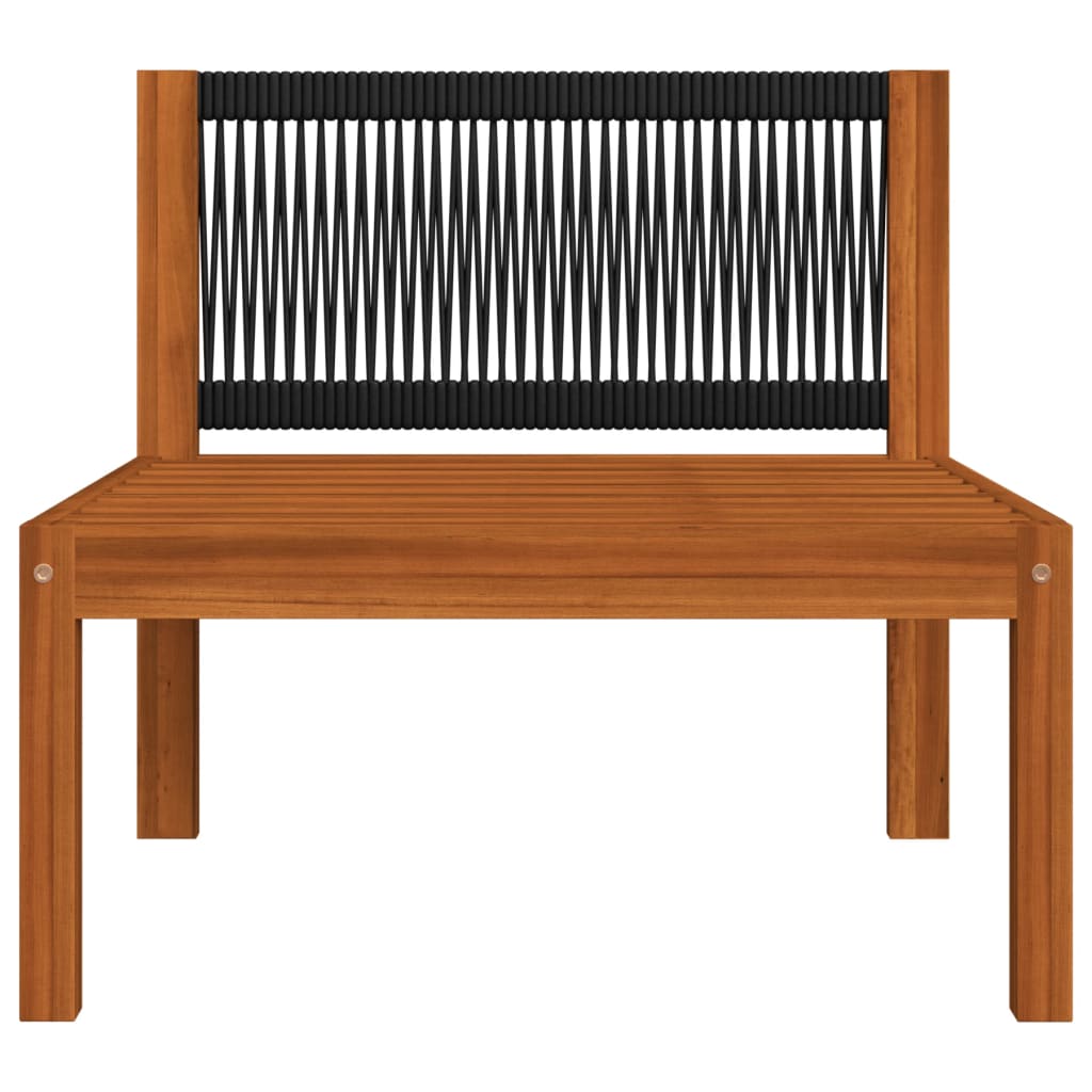 7-tlg. Garten-Lounge-Set mit Kissen Cremefarbenes Holz Akazie & Seil