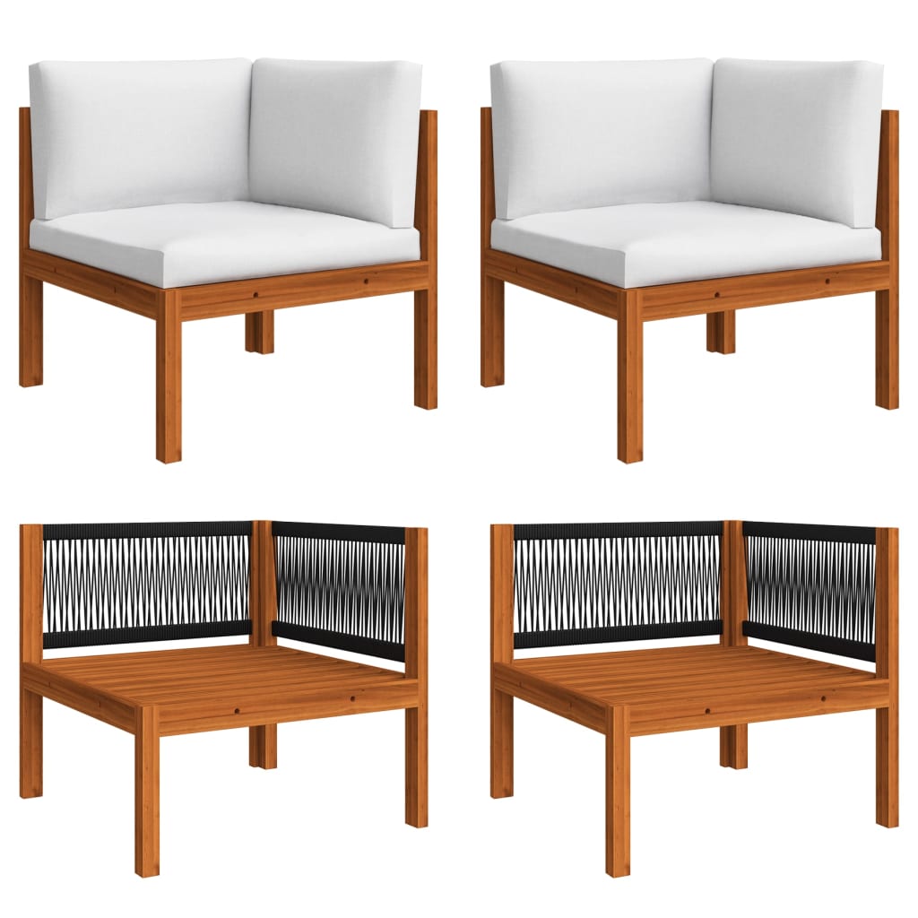 6-teiliges Garten-Lounge-Set mit Kissen Creme 63 x 63 cm