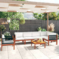 7-teiliges Garten-Lounge-Set mit Kissen Creme 63 x 63 cm