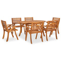 7-teiliges Garten-Ess-Set 150 x 90 cm Massivholz Akazie