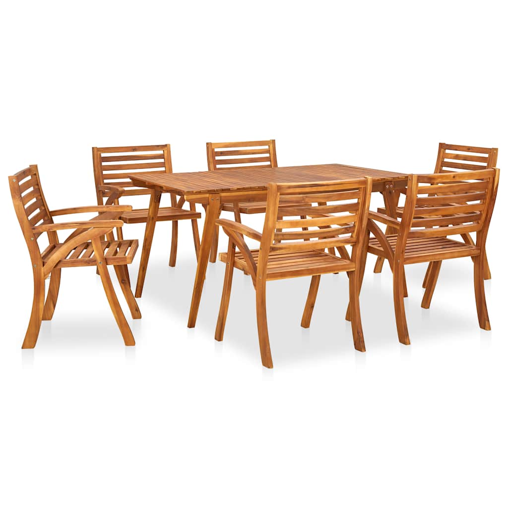7-teiliges Garten-Ess-Set 150 x 90 cm Massivholz Akazie