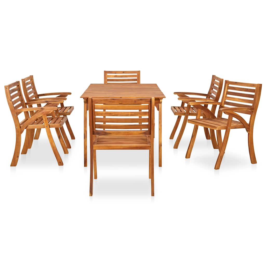 7-teiliges Garten-Ess-Set 150 x 90 cm Massivholz Akazie