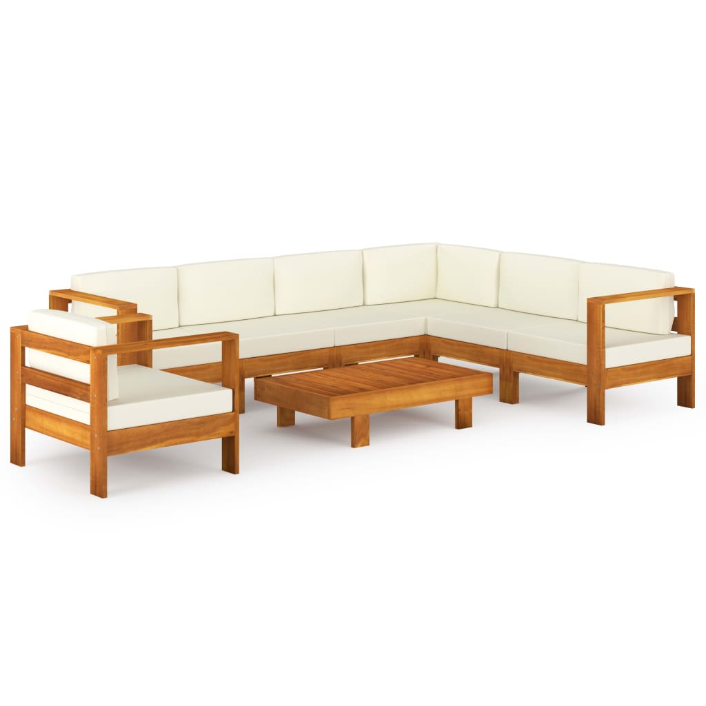 8-teiliges Garten-Lounge-Set mit Kissen 100 x 60 cm Akazienholz