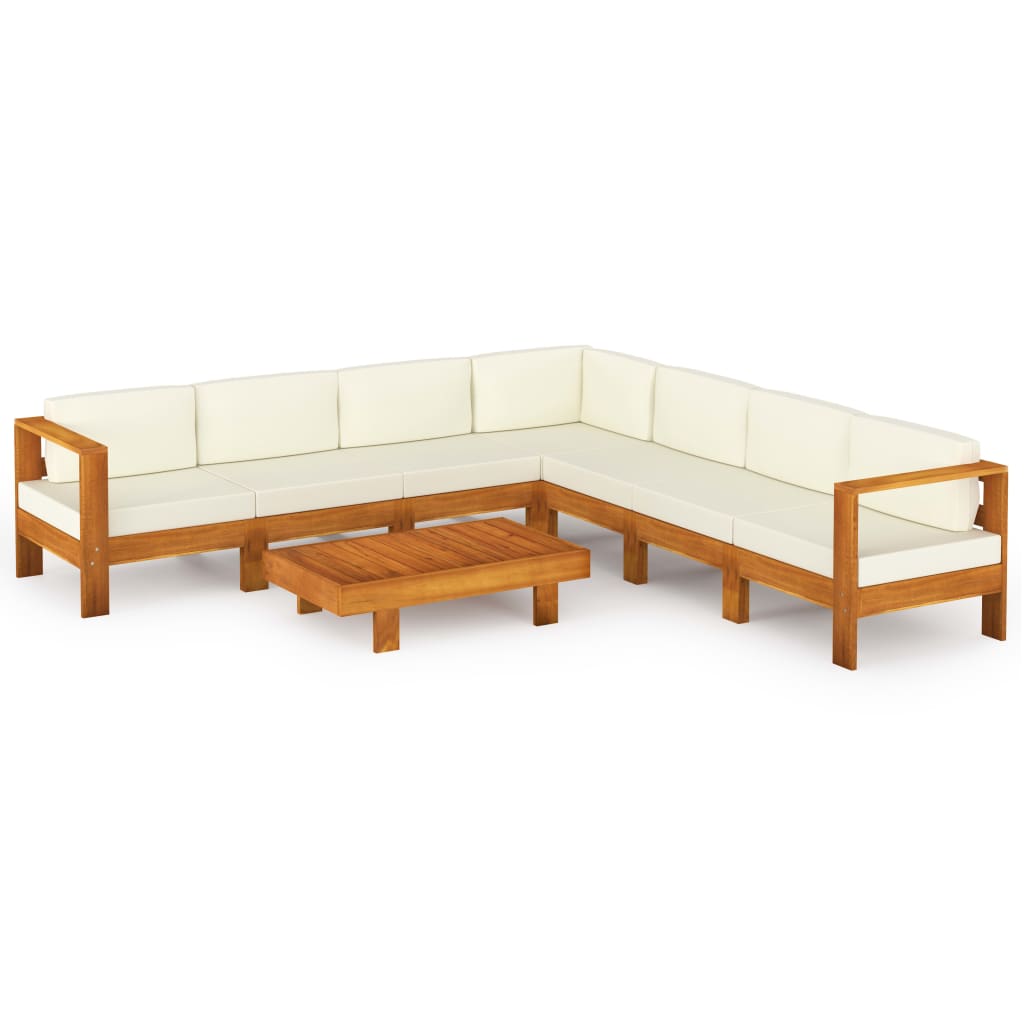 8-teiliges Garten-Lounge-Set mit Kissen 100 x 60 cm Akazienholz