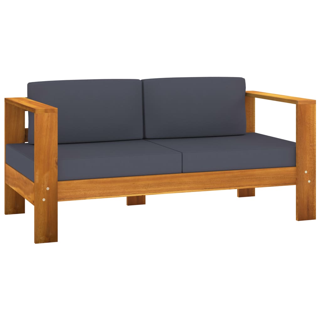4-tlg. Garten-Lounge-Set mit Kissen 100x60 cm Akazienholz