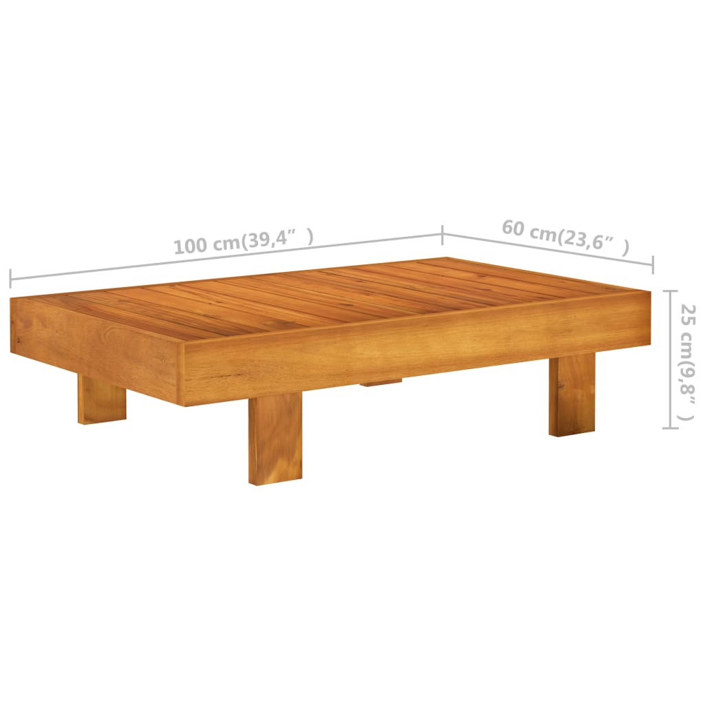 4-tlg. Garten-Lounge-Set mit Kissen 100x60 cm Akazienholz