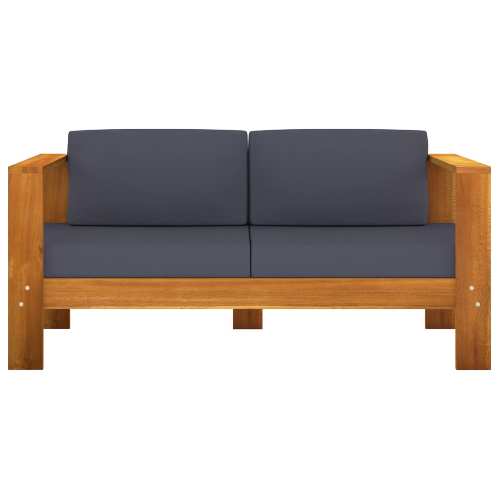 4-tlg. Garten-Lounge-Set mit Kissen 100x60 cm Akazienholz