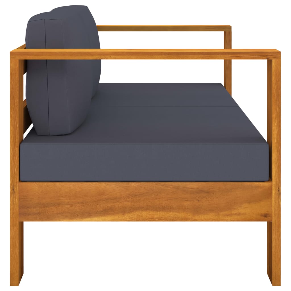 4-tlg. Garten-Lounge-Set mit Kissen 100x60 cm Akazienholz