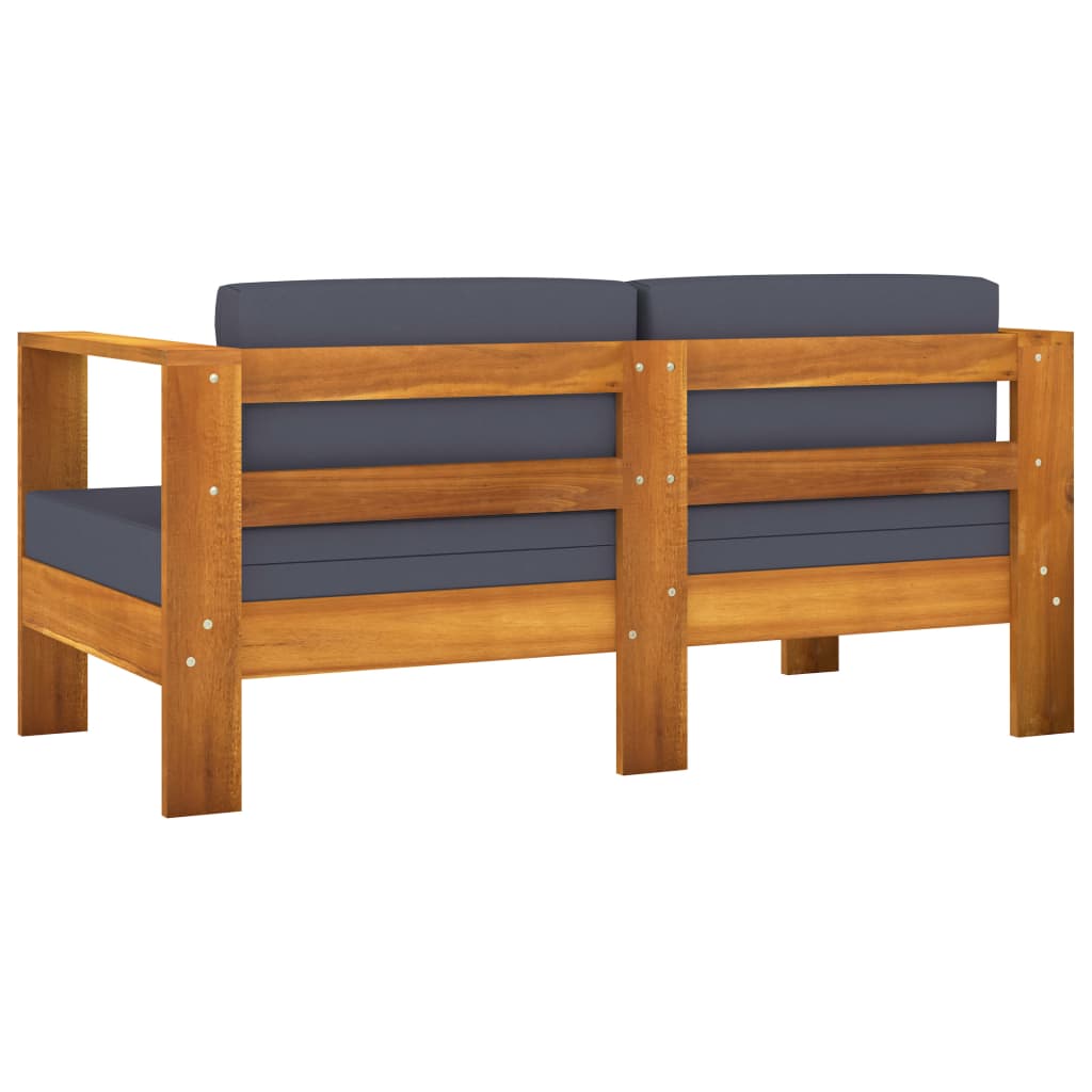 4-tlg. Garten-Lounge-Set mit Kissen 100x60 cm Akazienholz