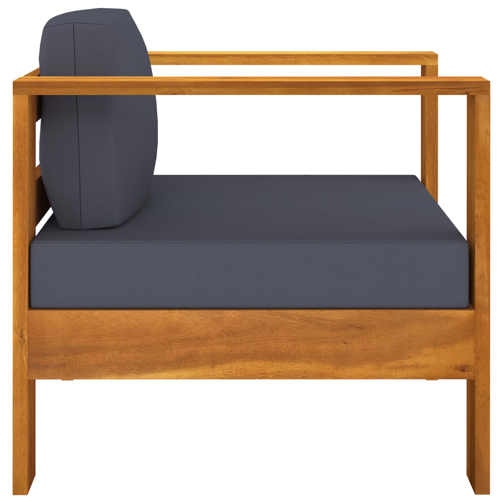 4-tlg. Garten-Lounge-Set mit Kissen 100x60 cm Akazienholz