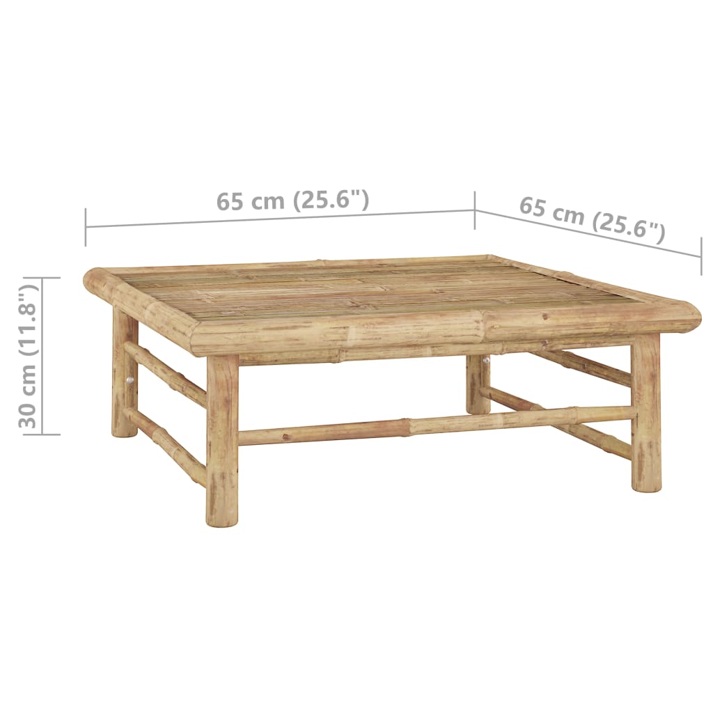 6-tlg. Garten-Lounge-Set mit Cremeweißen Kissen Bambus