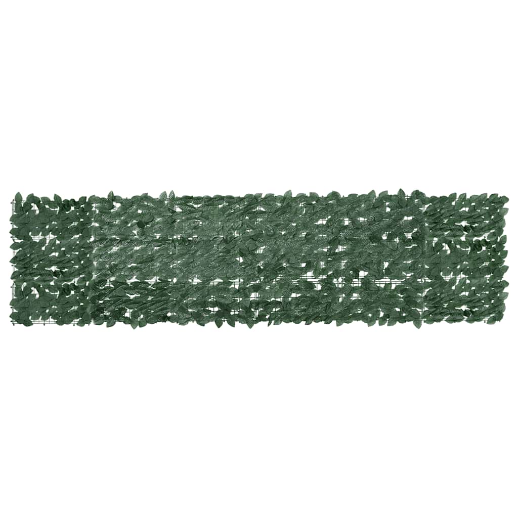Balkon-Sichtschutz mit Dunkelgrünen Blättern 300x75 cm