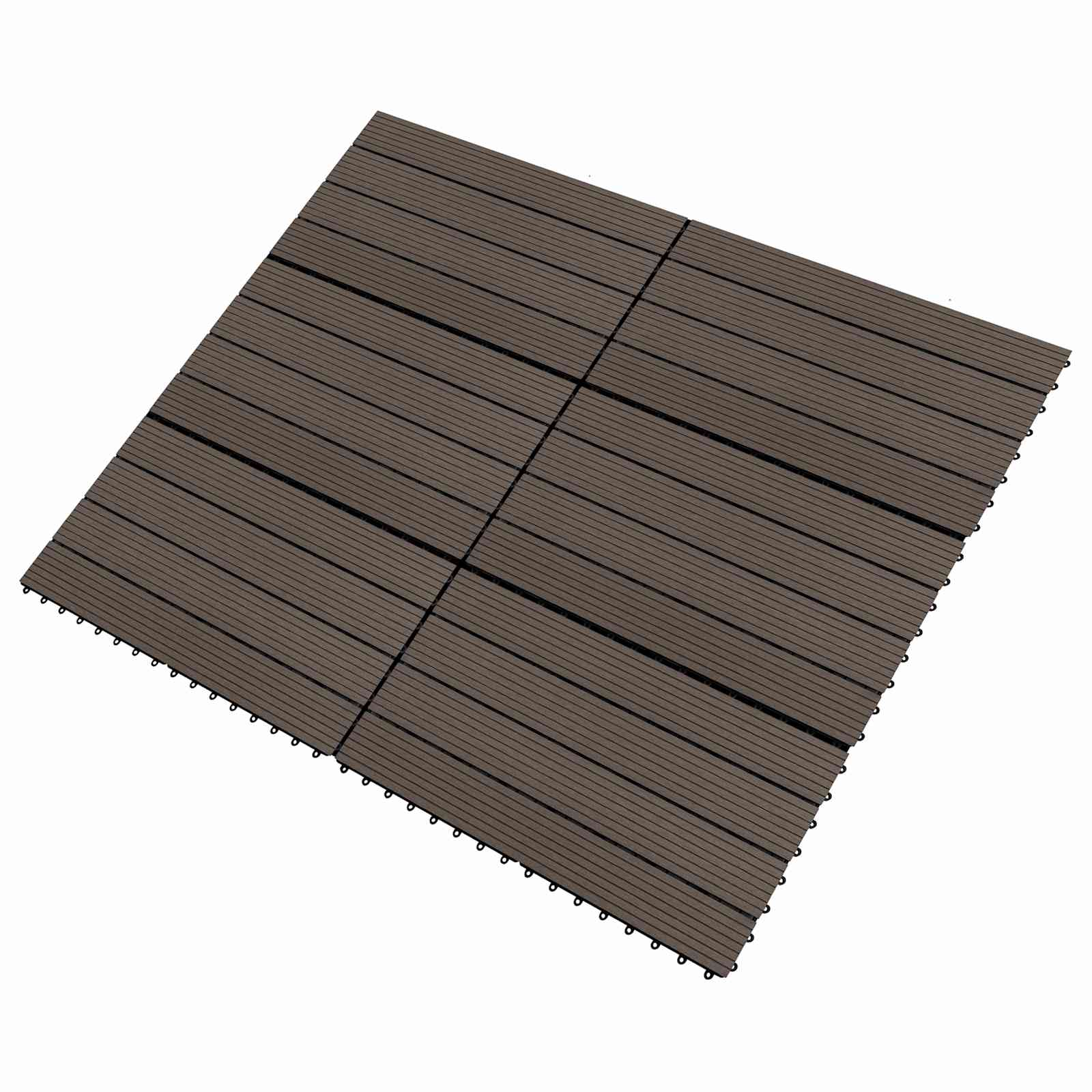 Terrassenfliese 6 pcs Dunkelbraun 60 x 30 cm WPC