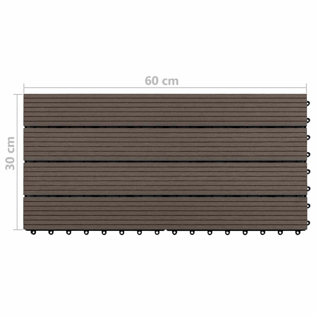 Terrassenfliese 6 pcs Dunkelbraun 60 x 30 cm WPC