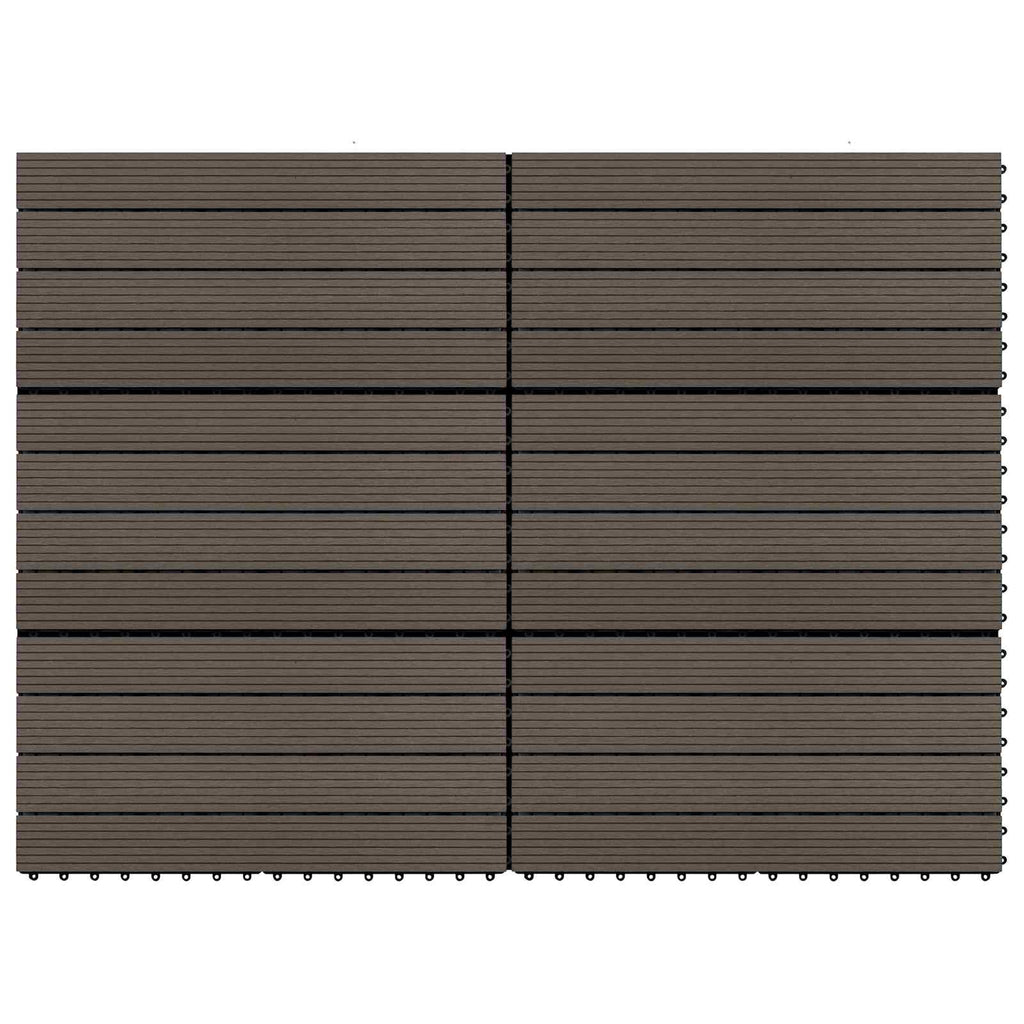 Terrassenfliese 6 pcs Dunkelbraun 60 x 30 cm WPC