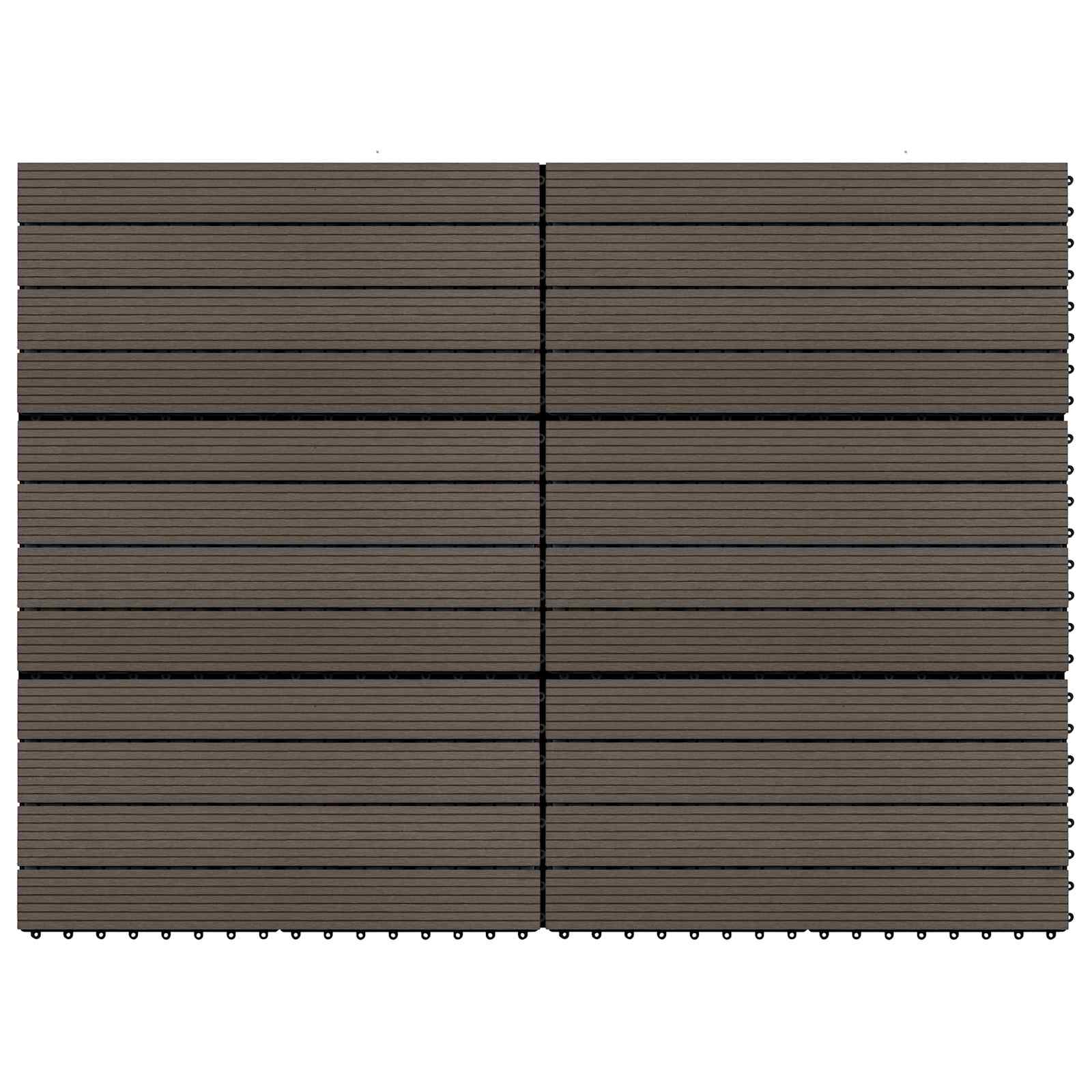 Terrassenfliese 6 pcs Dunkelbraun 60 x 30 cm WPC