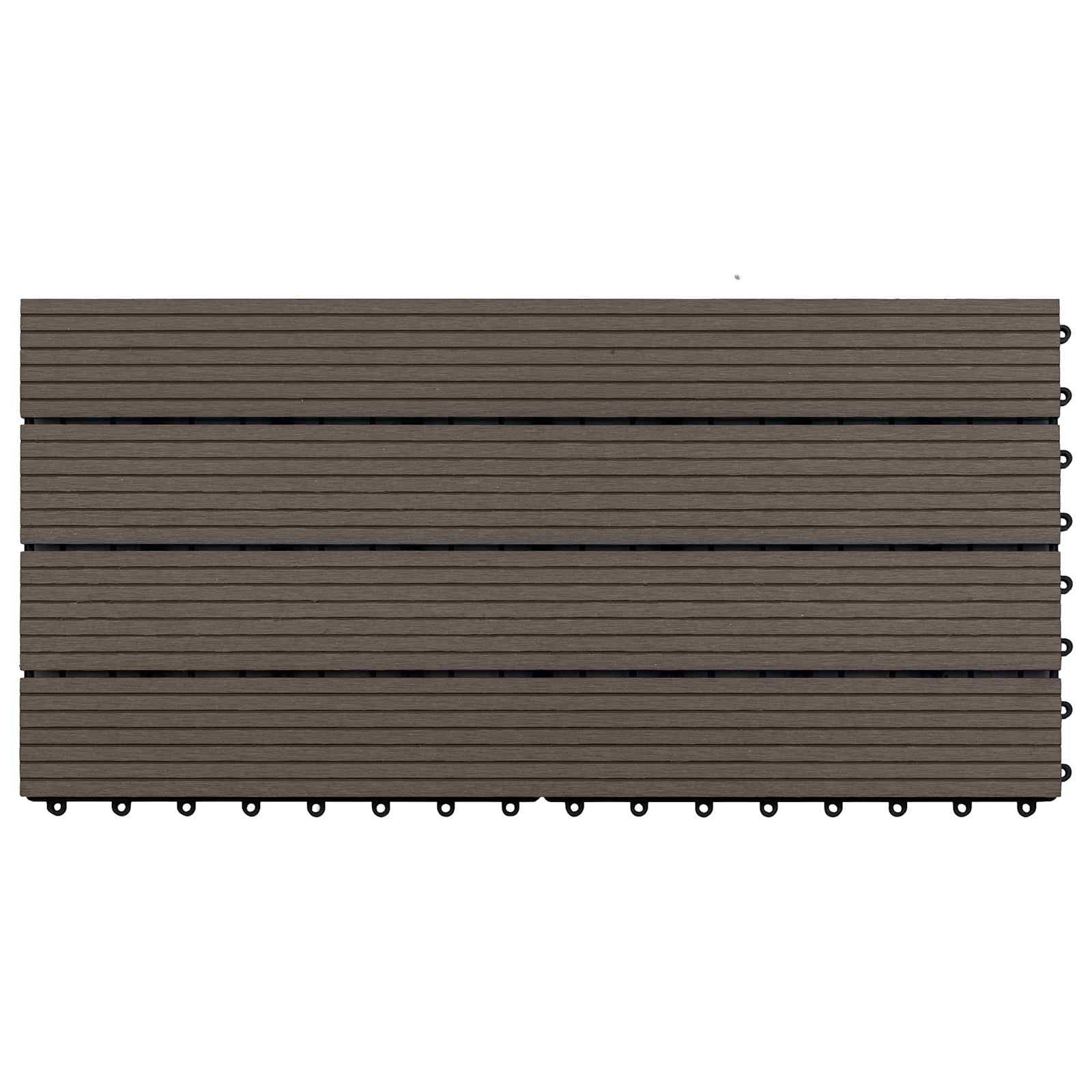 Terrassenfliese 6 pcs Dunkelbraun 60 x 30 cm WPC