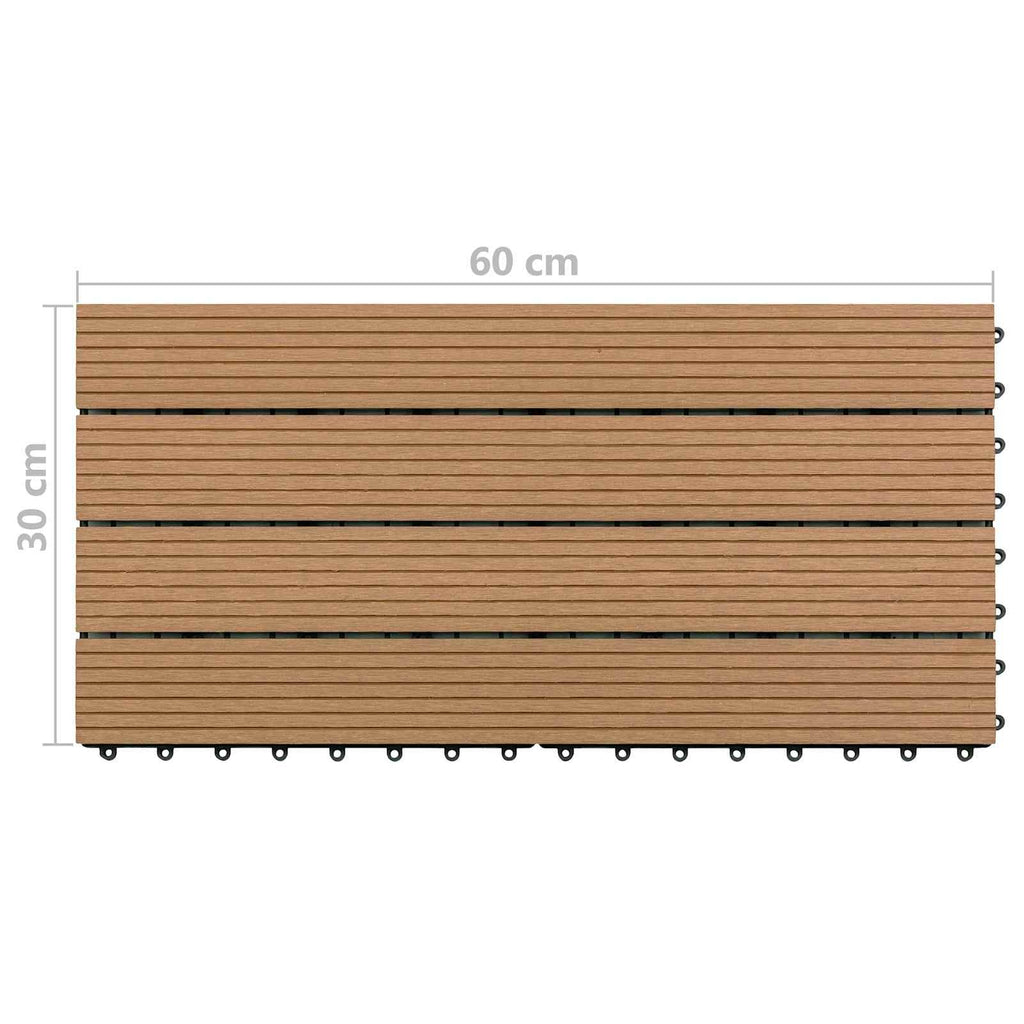 Terrassenfliese 6 pcs Braun 60 x 30 cm WPC
