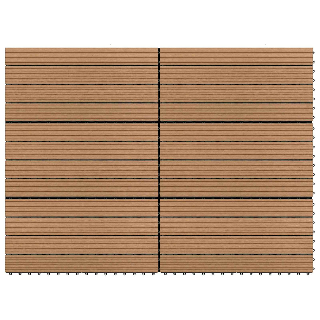 Terrassenfliese 6 pcs Braun 60 x 30 cm WPC