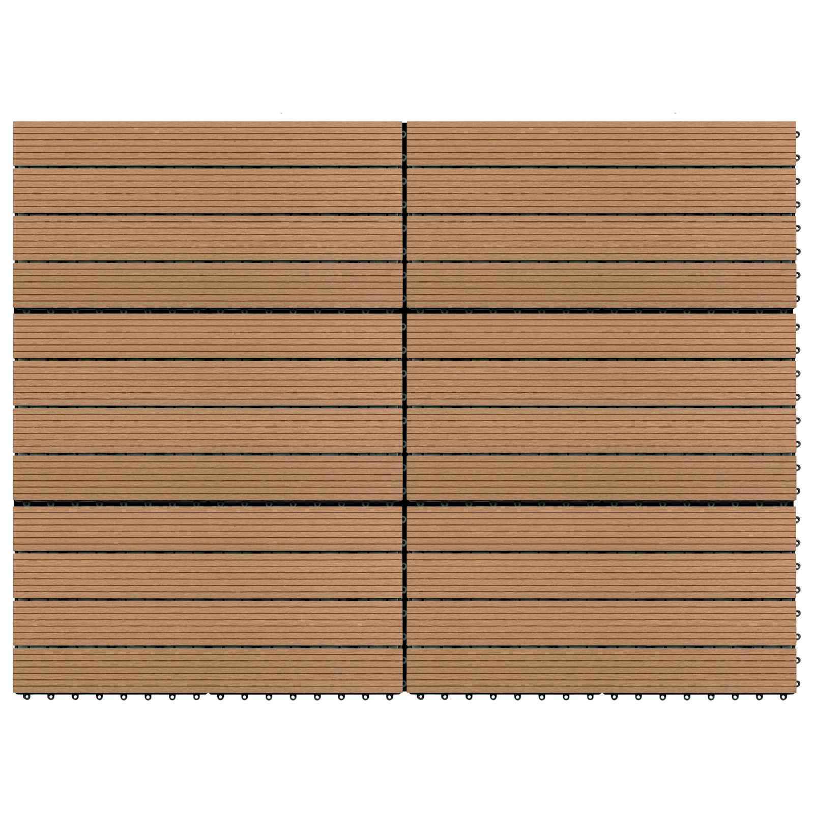 Terrassenfliese 6 pcs Braun 60 x 30 cm WPC