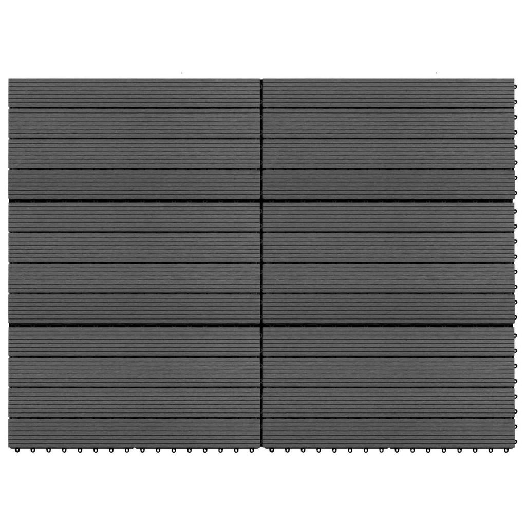 Terrassenfliese 6 pcs Schwarz 60 x 30 cm WPC